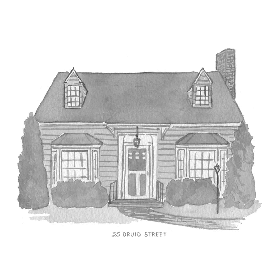 Toile Watercolor House Portrait