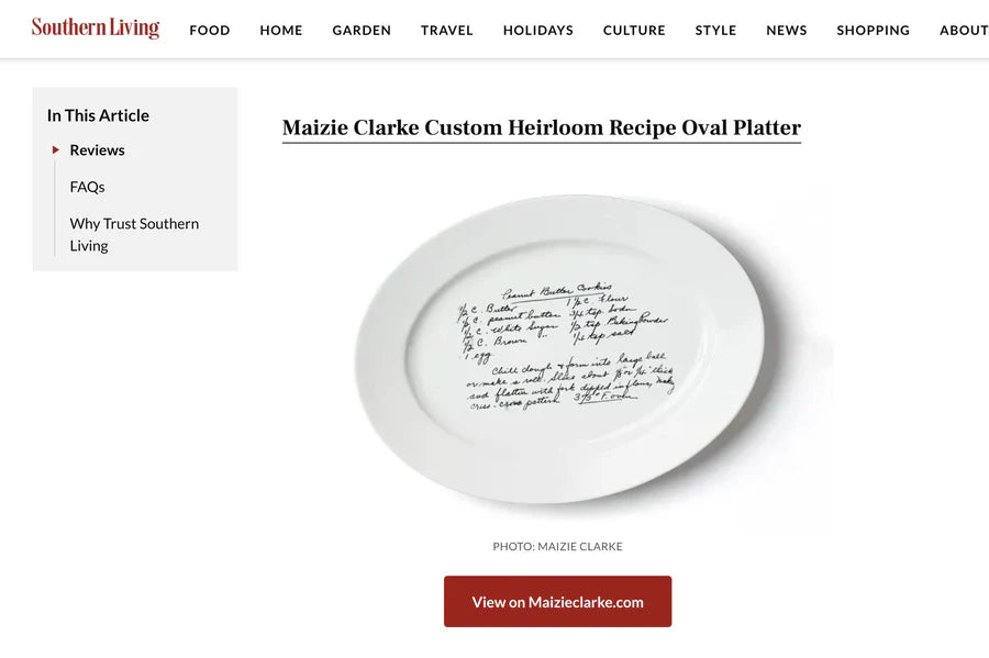 Custom Heirloom Recipe Oval Platter